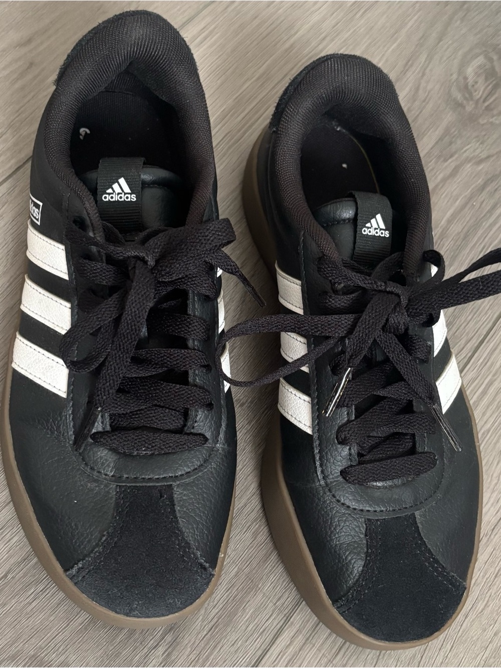adidas Black Sneakers with White Stripes